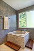 A Teak Elevated Shower Mat from Teakworks4u in a Luxury Bath