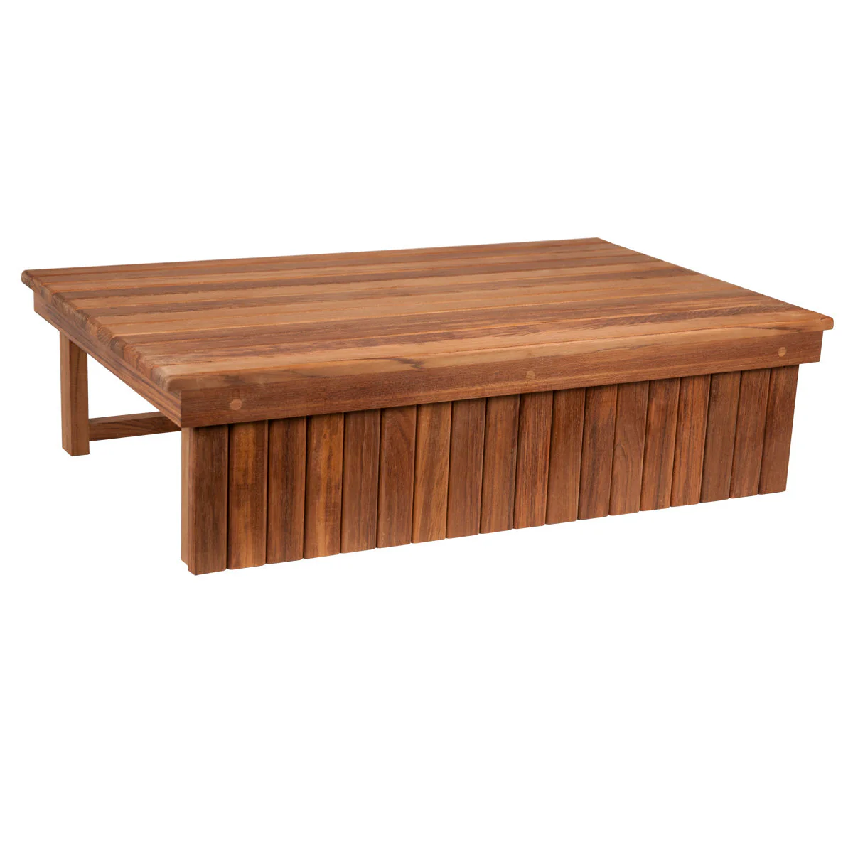 Teak Elevated Shower Mat or Step (28" x 16" x 7"H) Questions & Answers