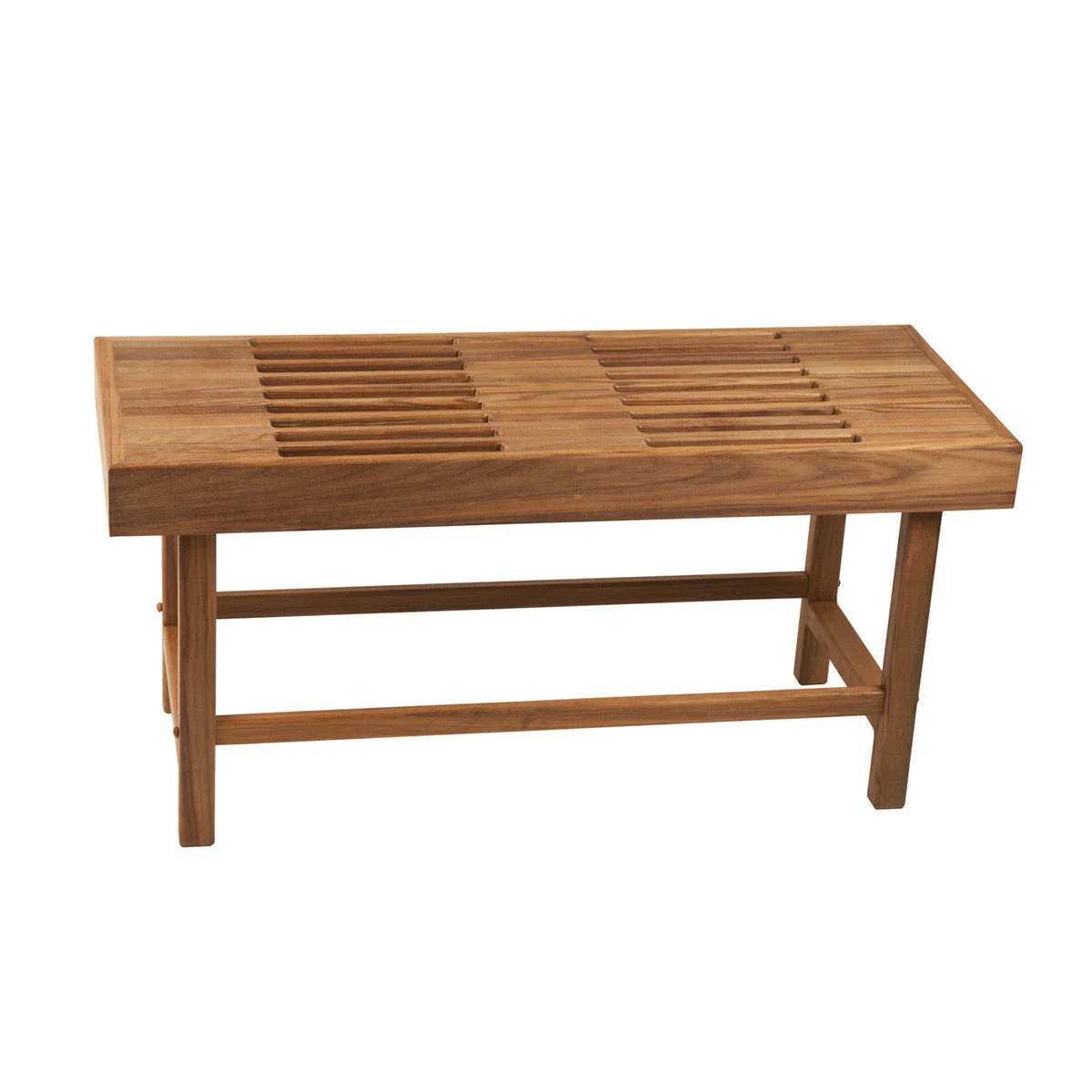 37-1/2" x 14" Teak Rigid Leg Bench with Slots Questions & Answers
