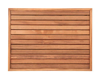 27" x 20" Teak Bath or Shower Mat with Narrow Edge Framing Burmese Questions & Answers