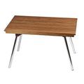 A teak shower bench with folding aluminum legs positioned at a 45-degree angle, showcasing the teak wood slats on top and the metallic legs beneath.
