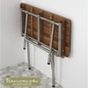 20"W x 16"D Teakworks4u ADA Shower Seat with Drop Down Legs Folds Up Against Wall When Not In Use