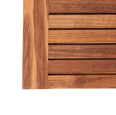Detail of Banding on Teak Mat with Banded Side Edges
