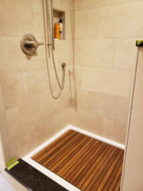 Custom Teak Shower Mat, Interlocking Mat