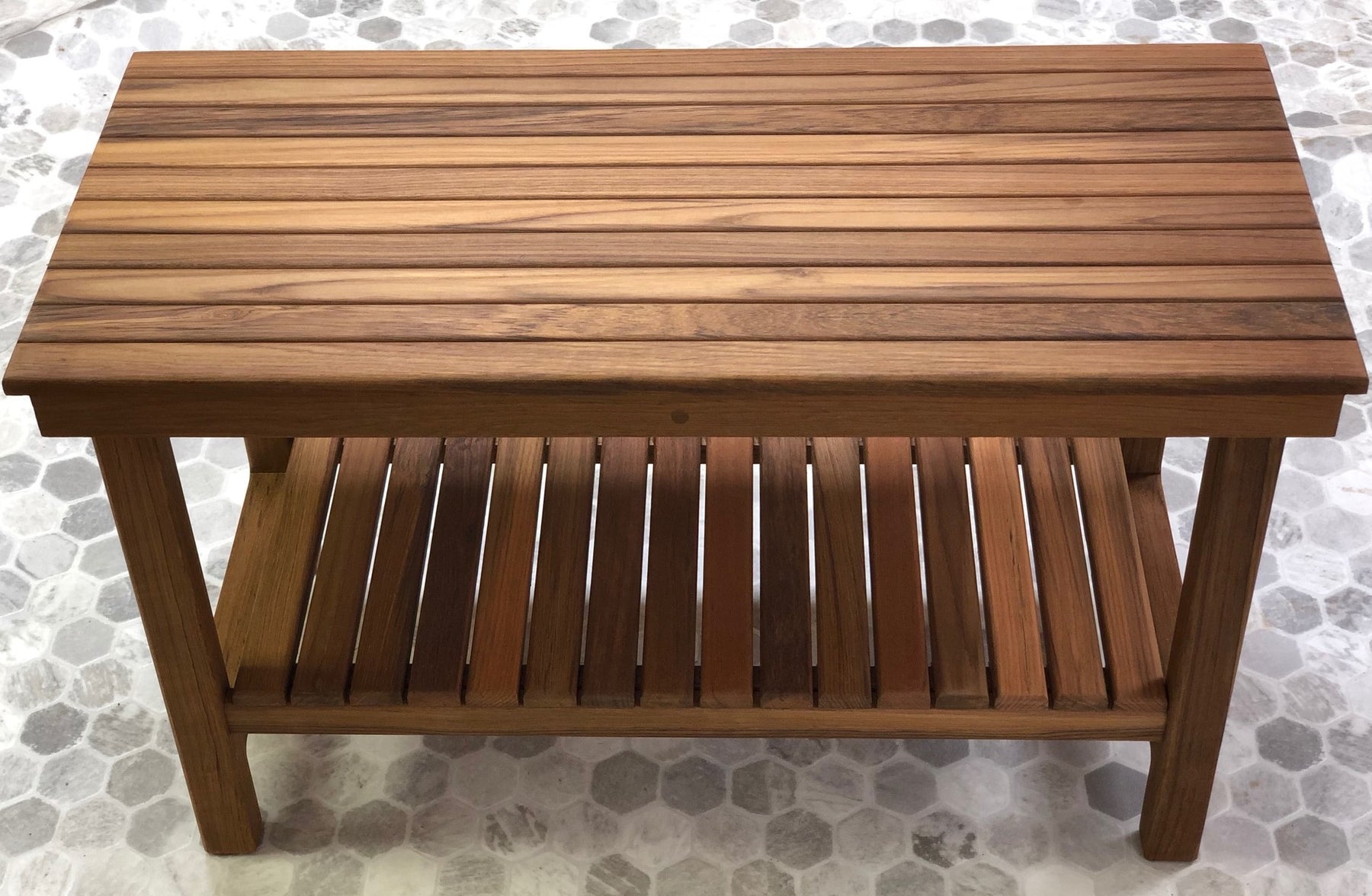 Teak Shower Bench 18 - Waterproof Shower Stool for Inside Shower, Solid Teak Wood Teak Shower Bench 18 - Waterproof Shower Stool for Inside Shower, Solid Teak Wood