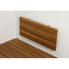This style of Teak Shower Bench Seat folds down for storage, hiding the hardware