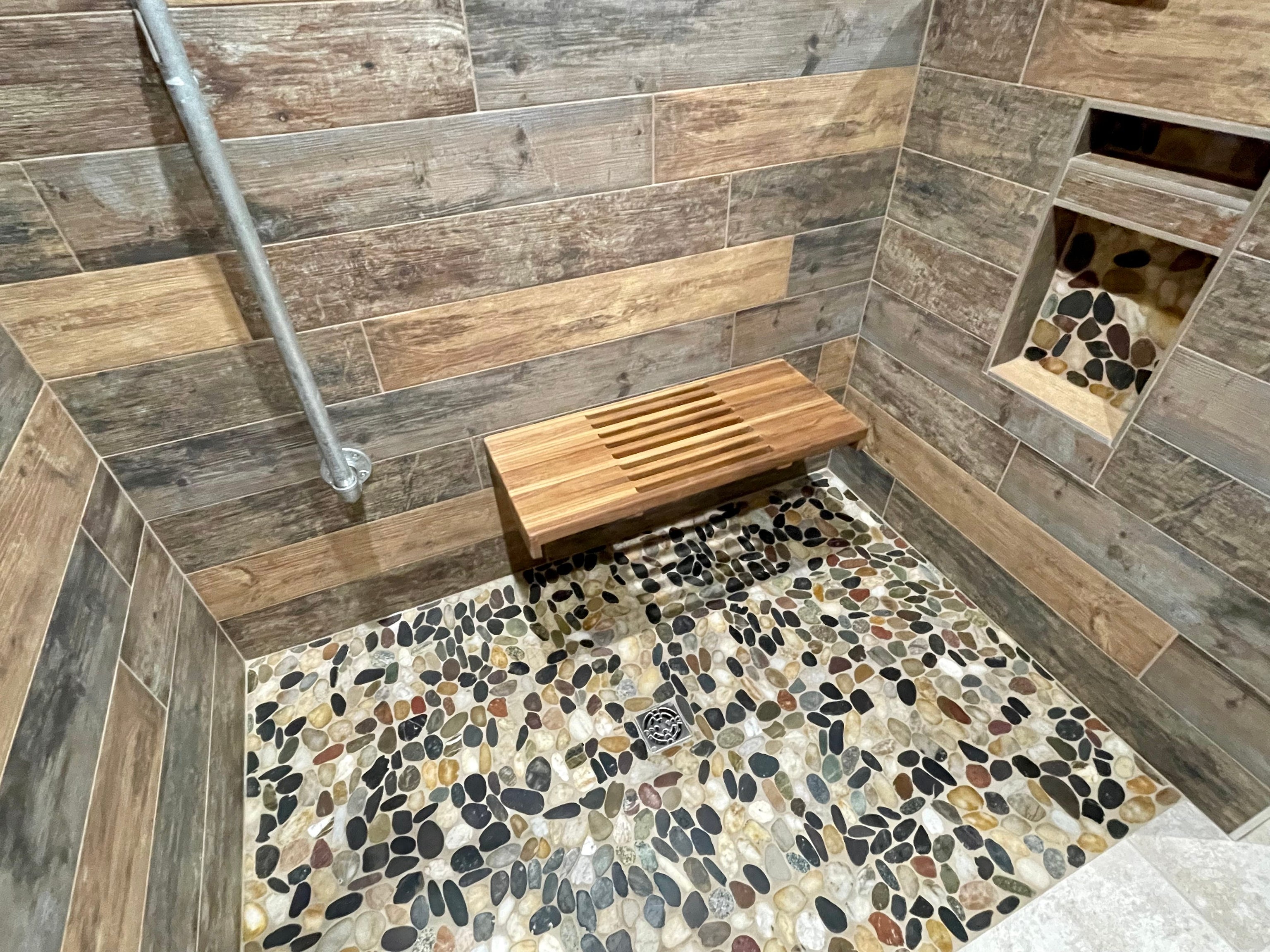 Wall Mounted Fold Down Teak Shower Bench | Teakworks4u