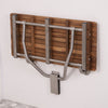 ADA Compliant Teak Shower Bench Seat Folds Up When Not in Use