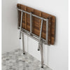 Handicap Accessible ADA Teak Shower Bench Seat Folds Down Easily