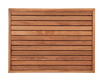 Burmese Teak Bath or Shower Mat with Narrow Edge Framing